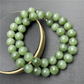 Jade Pendant Necklace for Women Gold Plated Bamboo Link Natural Hetian Green Jade Beads Choker Necklace Good Luck Jewelry Gifts for Her Valentine Birthday's Gifts
