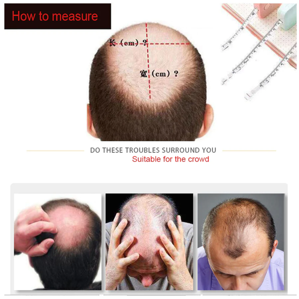 Men’s Toupee Soft Thin Skin Hair Replacement for Men's Hairpiece 100% European Human Hair Pieces for Man