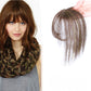 Clip In Bangs Hairpiece Human Hair Extensions Seamless 3D Hair Toppers for Women
