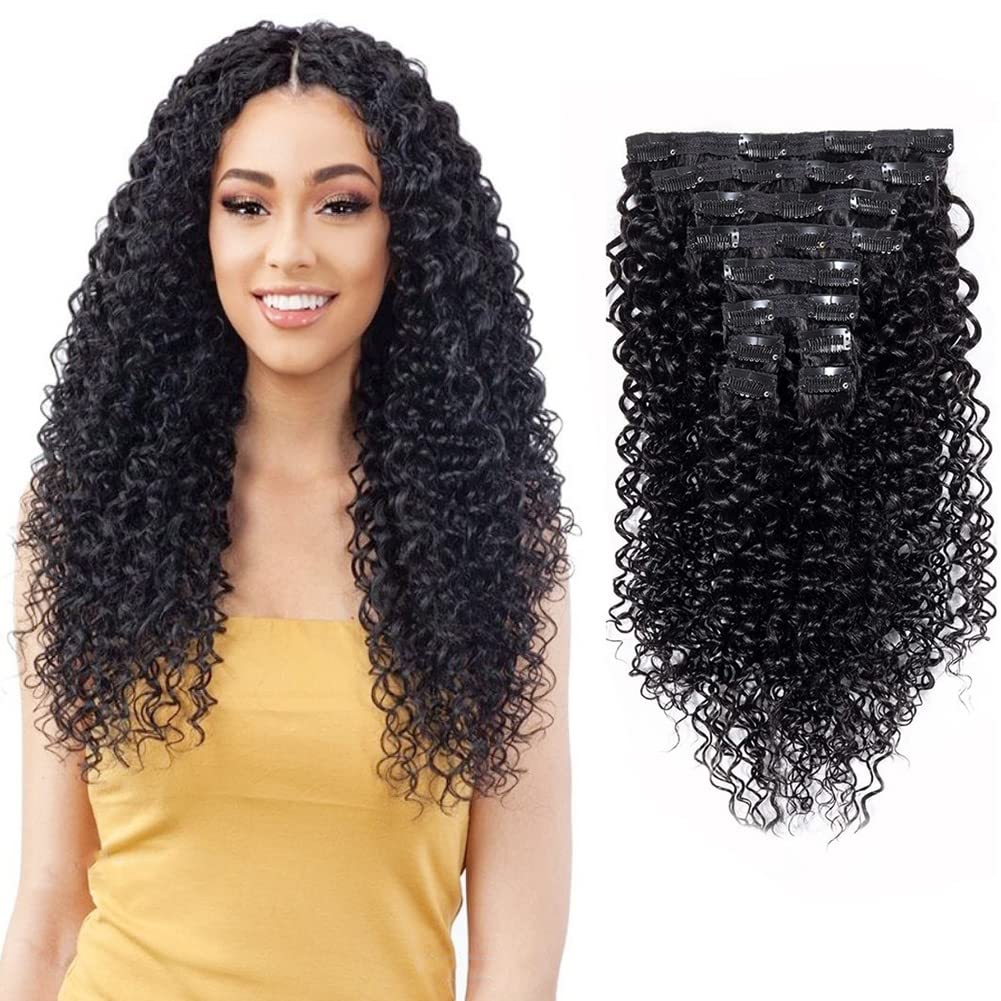 4B 4C Kinky Curly Clip Ins for Black Brazilian Virgin Hair Natural Clip In Hair Extensions