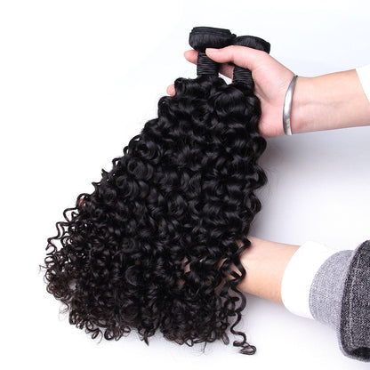 Brazilian Virgin Kinky Curly Hair Extensions 100% Human Hair Bundles Straight Hair Natural Color Soft and Double Strong Weft 100g/pcs